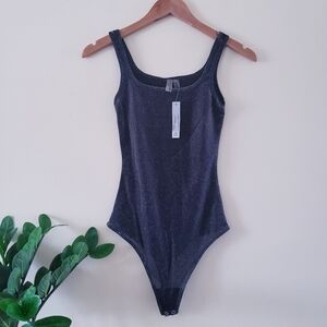 SECOND SKIN By RD STYLE BNWT Metallic Sleeveless Thong Bodysuit - S